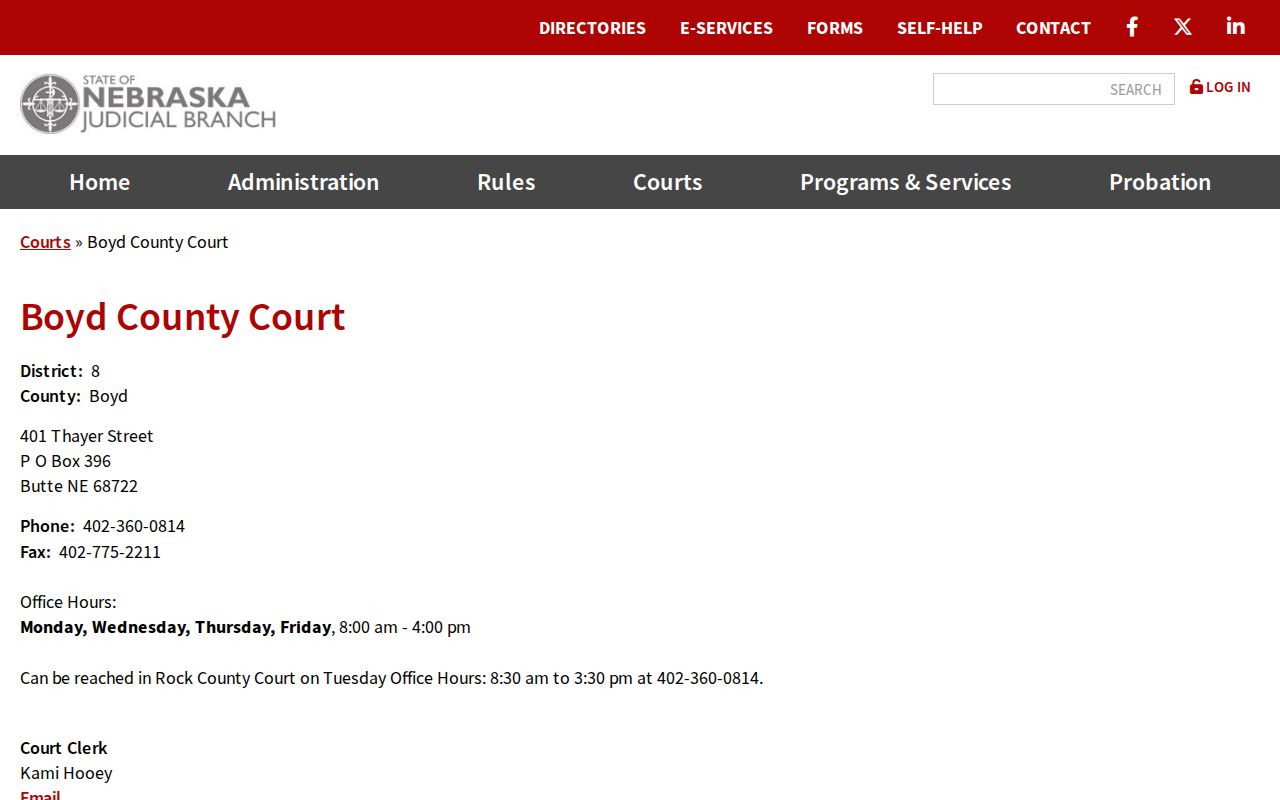 Boyd County criminal court case access at County Court