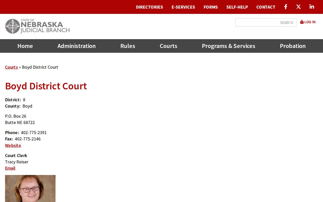 Boyd County criminal court case directory for District Court